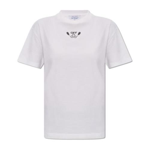 Off White T-shirt med paisleymotiv White, Dam