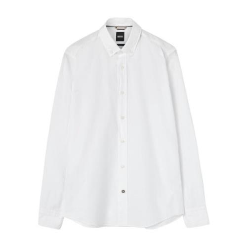 Boss Vit Button-Up Skjorta White, Herr