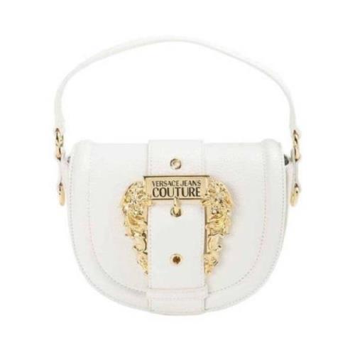 Versace Jeans Couture Vit Handväska med Logospänne White, Dam
