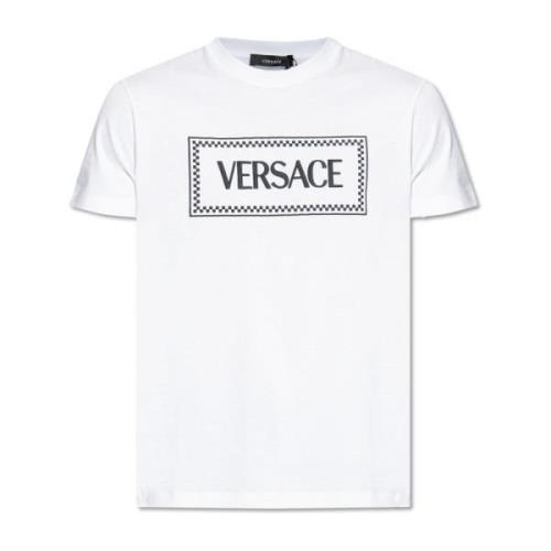 Versace Tryckt T-shirt White, Herr