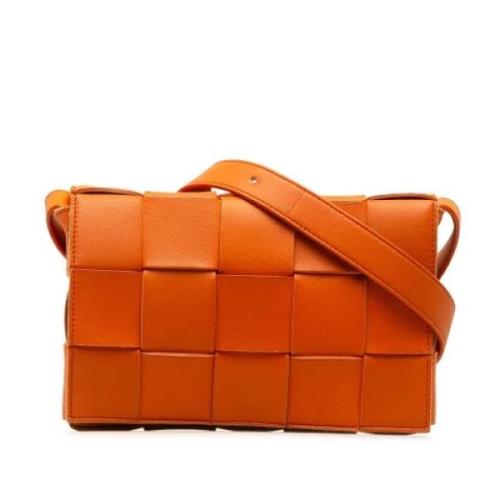 Bottega Veneta Vintage Pre-owned Laeder axelremsvskor Orange, Dam