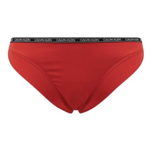 Calvin Klein Brasilianskt Badkläder Rustik Röd Red, Dam