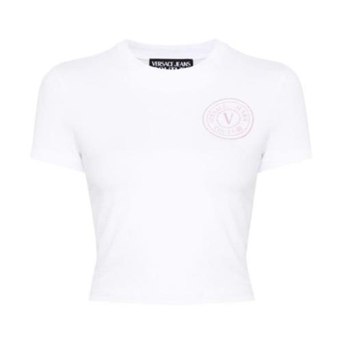 Versace Jeans Couture Vit Grafisk T-shirt White, Dam