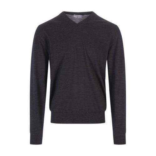 Fedeli V-neck Knitwear Gray, Herr