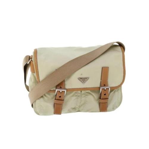 Prada Vintage Pre-owned Nylon prada-vskor Beige, Dam