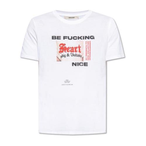 Zadig & Voltaire Ted tryckt T-shirt White, Herr