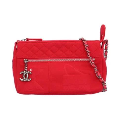 Chanel Vintage Pre-owned Bomull axelremsvskor Red, Dam