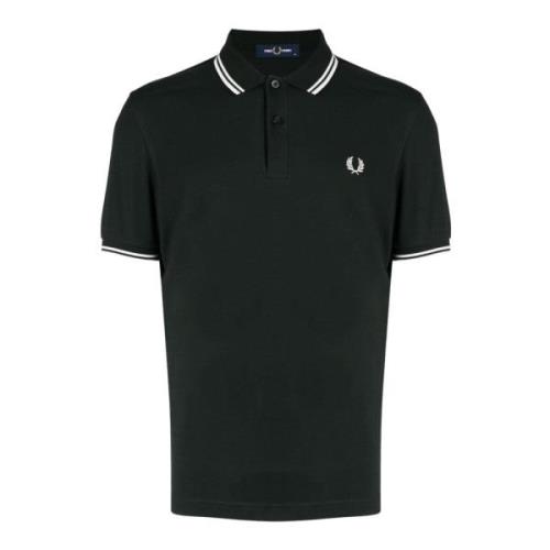 Fred Perry Grön Randig Pikétröja Green, Herr