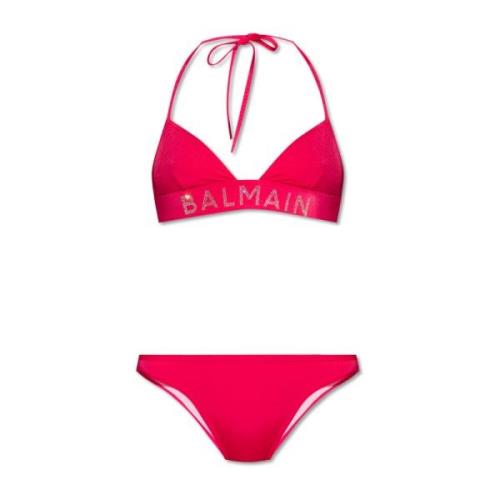 Balmain Bikini med logotyp Pink, Dam