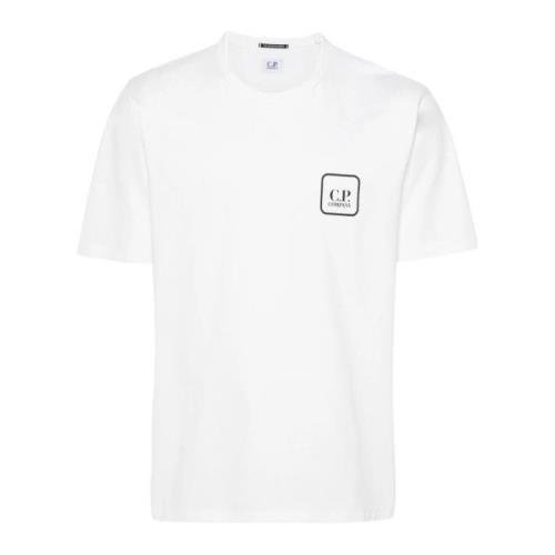 C.p. Company Vit Rund Hals Tryckt T-shirt White, Herr