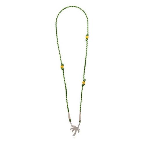 Palm Angels Halsband med logohänge Green, Unisex