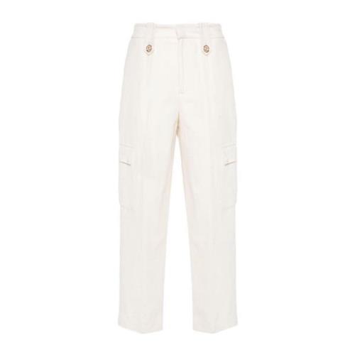 Twinset Tapered Trousers Beige, Dam