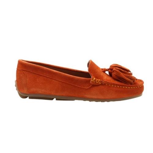 Ctwlk. Stiliga Alencon Loafers för Kvinnor Orange, Dam