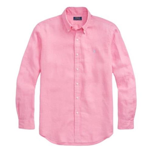 Ralph Lauren Linne Button-Down Skjorta Pink, Herr