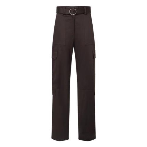 Msgm Straight Trousers Brown, Dam