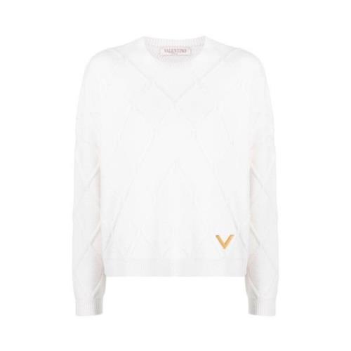Valentino Round-neck Knitwear White, Dam