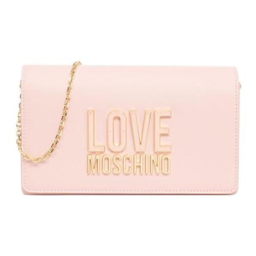 Love Moschino Jelly Logo Crossbody bag Pink, Dam