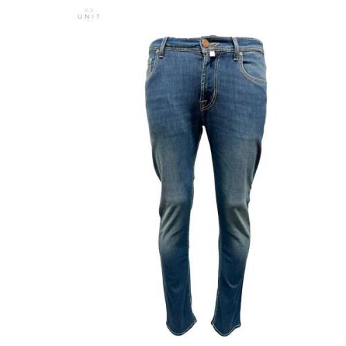 Jacob Cohën Slim Fit Mid Tvättade Jeans Blue, Herr