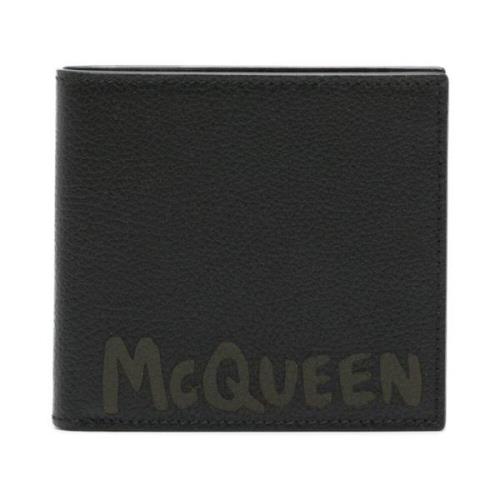 Alexander McQueen Svart Logopung Kortplatser Silver Black, Herr