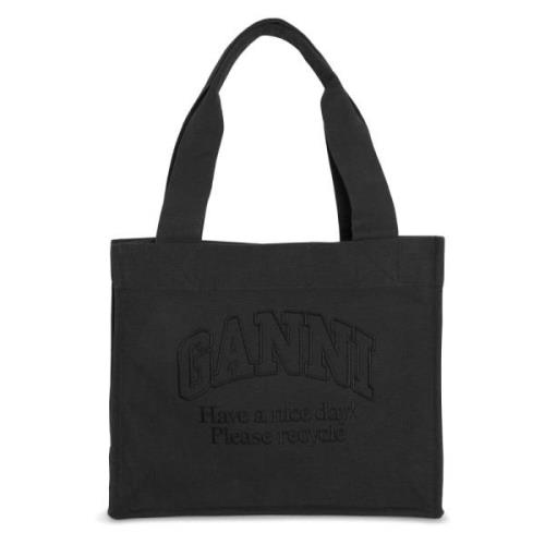 Ganni Large Easy Shopper Black, Dam