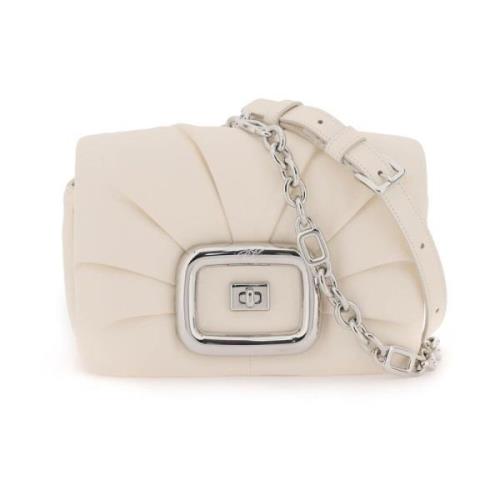 Roger Vivier Viv' Choc Läder Clutch Väska White, Dam