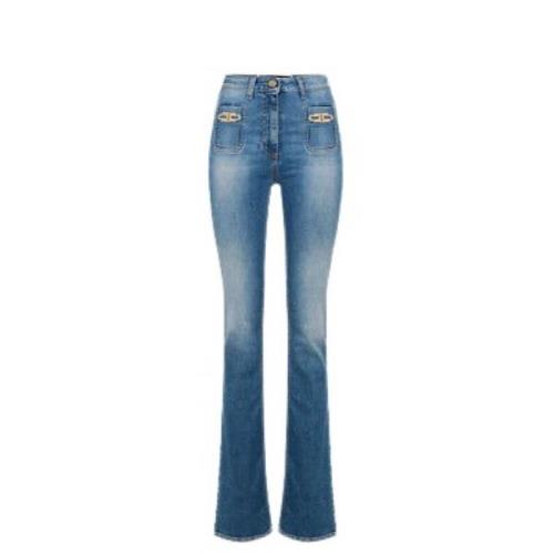 Elisabetta Franchi Flared Jeans Blue, Dam