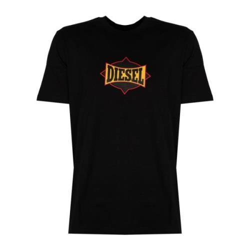 Diesel Elegant Rund Hals Tryckt T-shirt Black, Herr