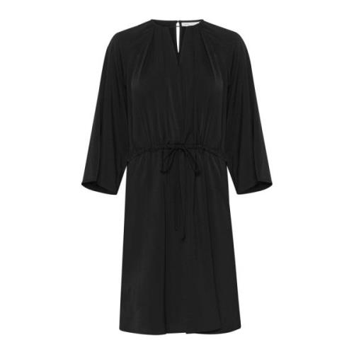 InWear Elegant Svart Klänning med ¾ Ärmar Black, Dam