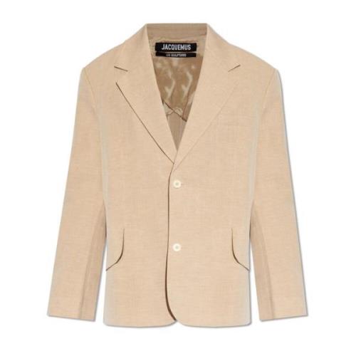 Jacquemus Enkelknäppt kavaj Beige, Herr