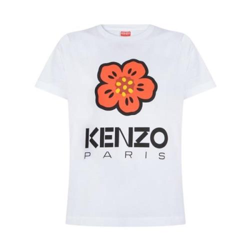 Kenzo Tryckt T-shirt White, Dam