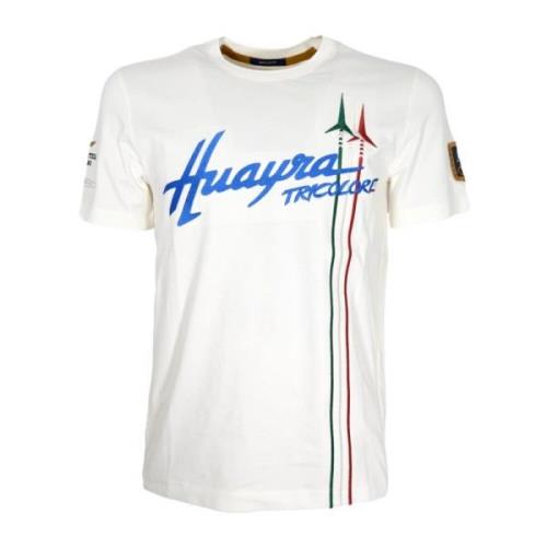 Aeronautica Militare Huayra Tricolore Vit Bomull T-shirt White, Herr