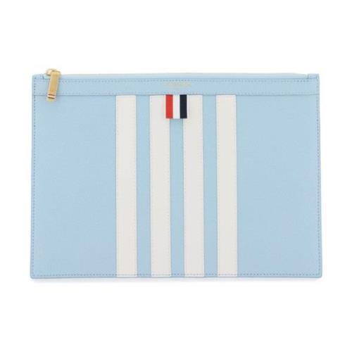 Thom Browne 4-Bar Läderpåse Blue, Herr