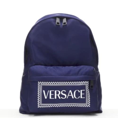 Versace Pre-owned Pre-owned Nylon ryggsckar Blue, Herr
