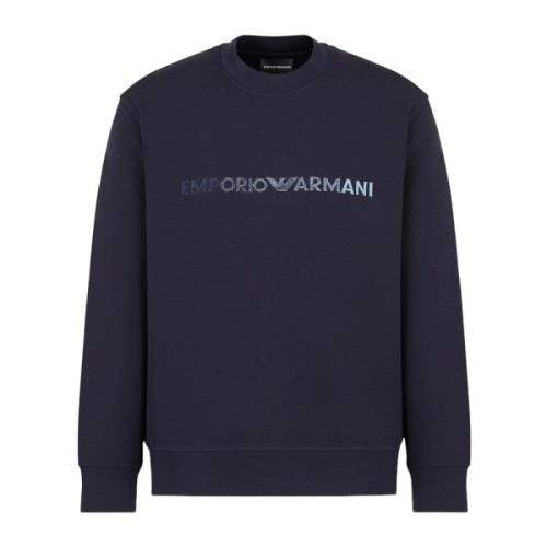 Emporio Armani Sweatshirts Blue, Herr