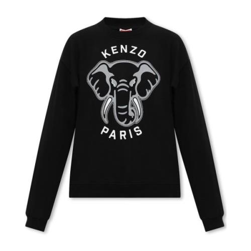 Kenzo Sweatshirt med logotyp Black, Dam
