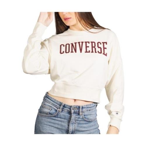 Converse Stilren Crew Sweatshirt för Kvinnor White, Dam