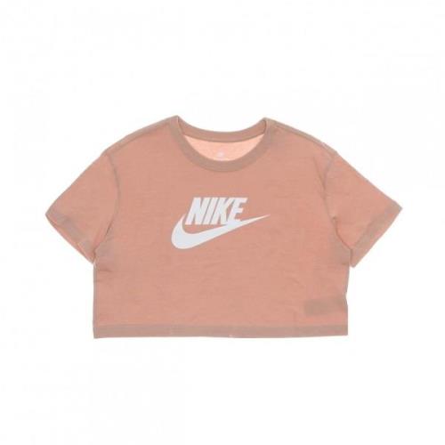 Nike Essential Crop Icon Tee Rose Whisper/White Pink, Dam