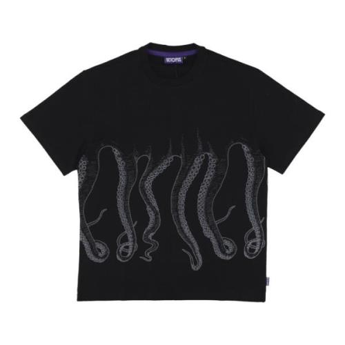 Octopus Svart Outline Tee Streetwear T-shirt Black, Herr
