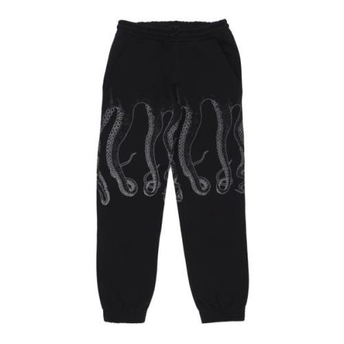 Octopus Svart Outline Sweatpants Streetwear Black, Herr