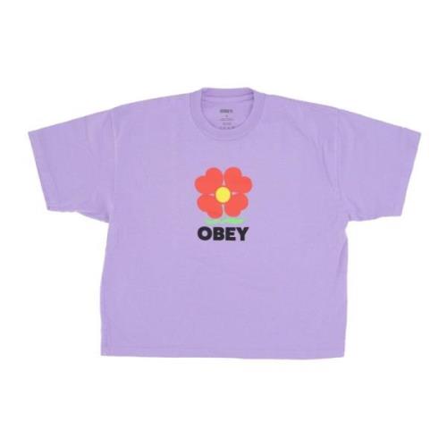 Obey Lavendel Crop Tee Purple, Dam
