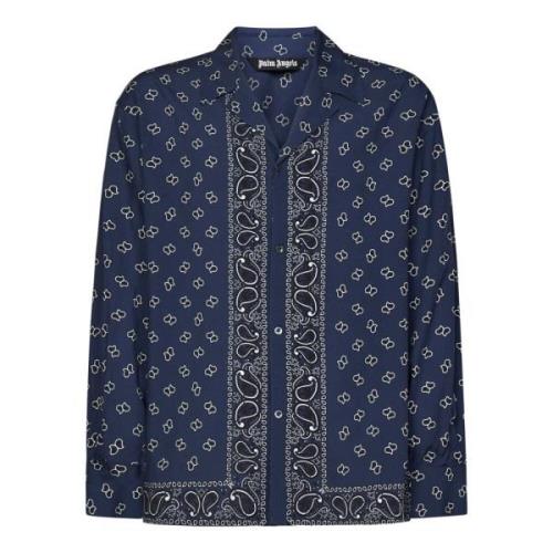 Palm Angels Casual Shirts Blue, Herr