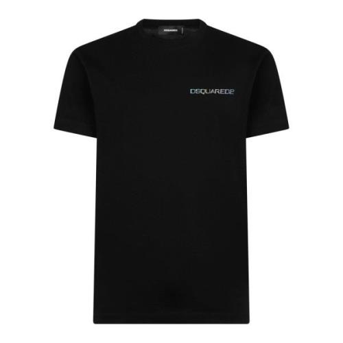 Dsquared2 Svart Tryckt T-shirt och Polo Black, Herr