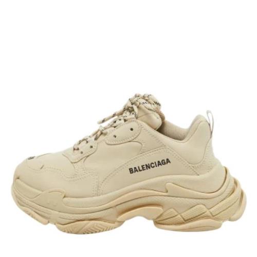 Balenciaga Vintage Pre-owned Laeder sneakers Beige, Dam