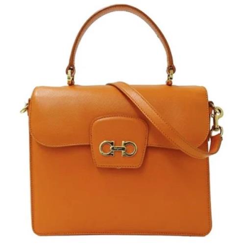 Salvatore Ferragamo Pre-owned Pre-owned Laeder handvskor Orange, Dam