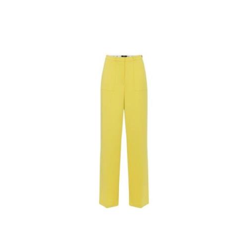Elisabetta Franchi Wide Trousers Yellow, Dam