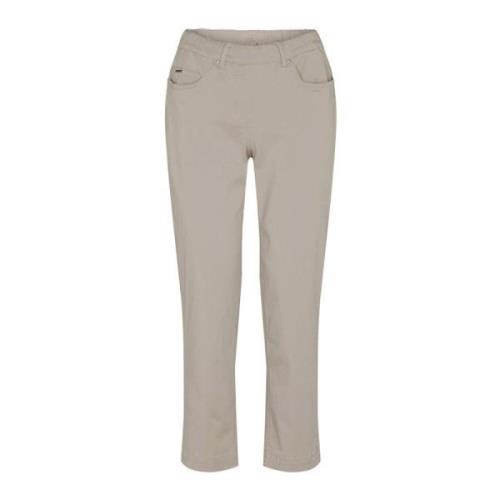 LauRie Cropped Trousers Beige, Dam