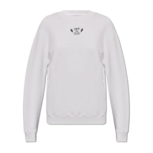 Off White Sweatshirt med logotyp White, Dam