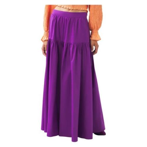Antik Batik Maxi kjol i Pop Purple, Dam