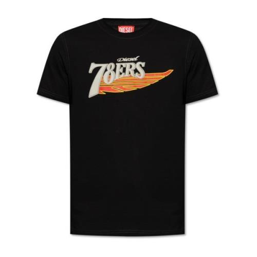 Diesel T-Diegor-K75 T-shirt med tryck Black, Herr