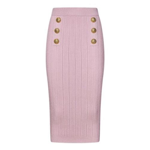 Balmain Midi Skirts Pink, Dam